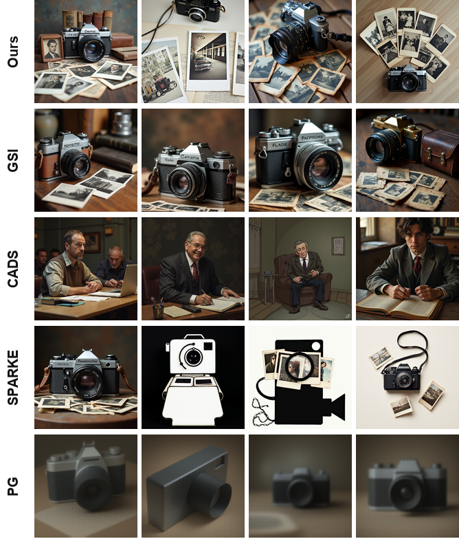 A camera with old photographs