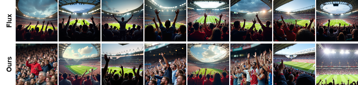 A crowd cheering at a sports stadium