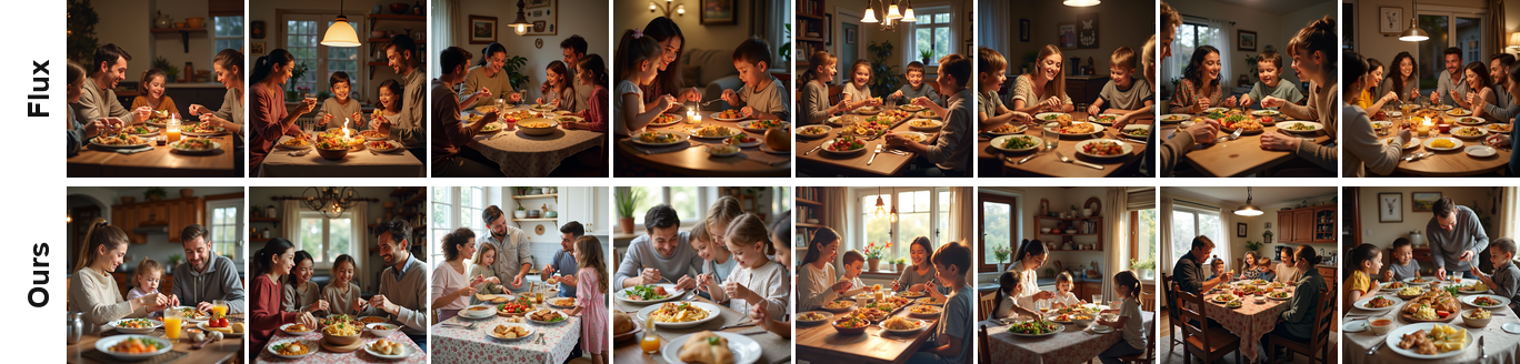 A family enjoying a traditional meal together at home