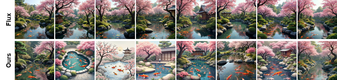 A beautiful Japanese garden with a koi pond and cherry blossoms