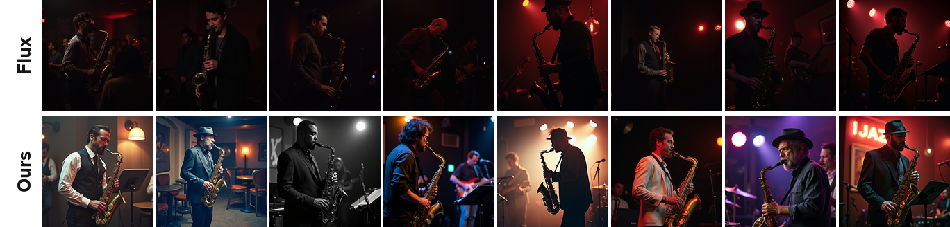 A jazz musician playing saxophone in a dimly lit club